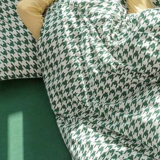 Classic Houndstooth Bedding Quilt Cover Set