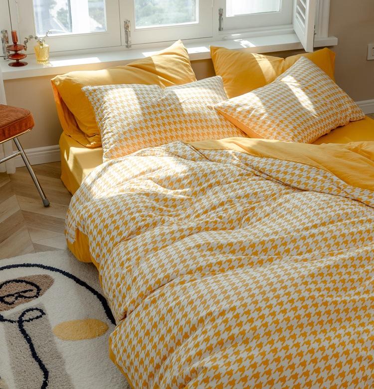 Classic Houndstooth Bedding Quilt Cover Set