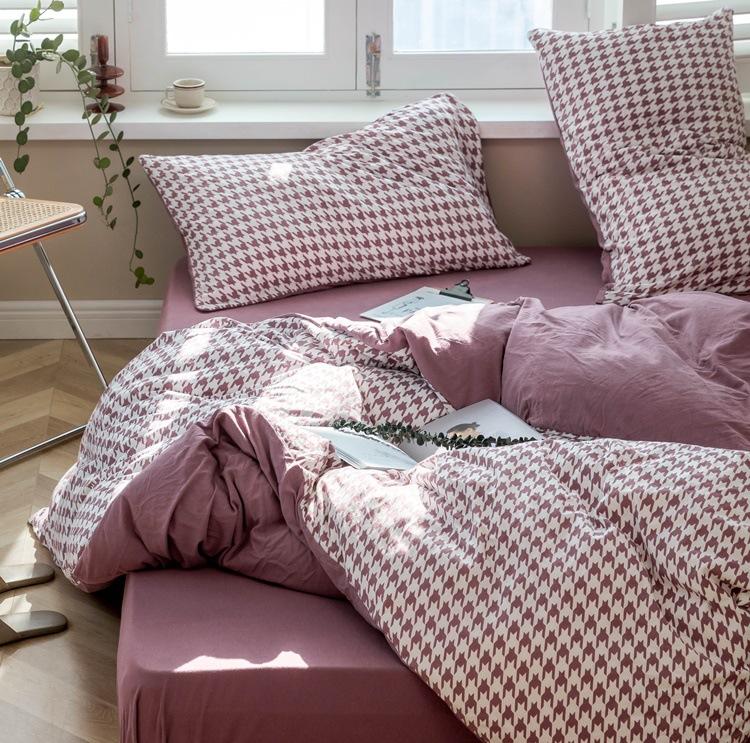 Classic Houndstooth Bedding Quilt Cover Set