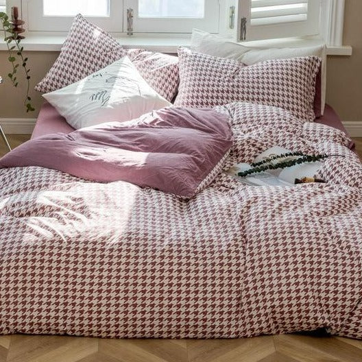 Classic Houndstooth Bedding Quilt Cover Set