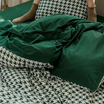 Classic Houndstooth Bedding Quilt Cover Set
