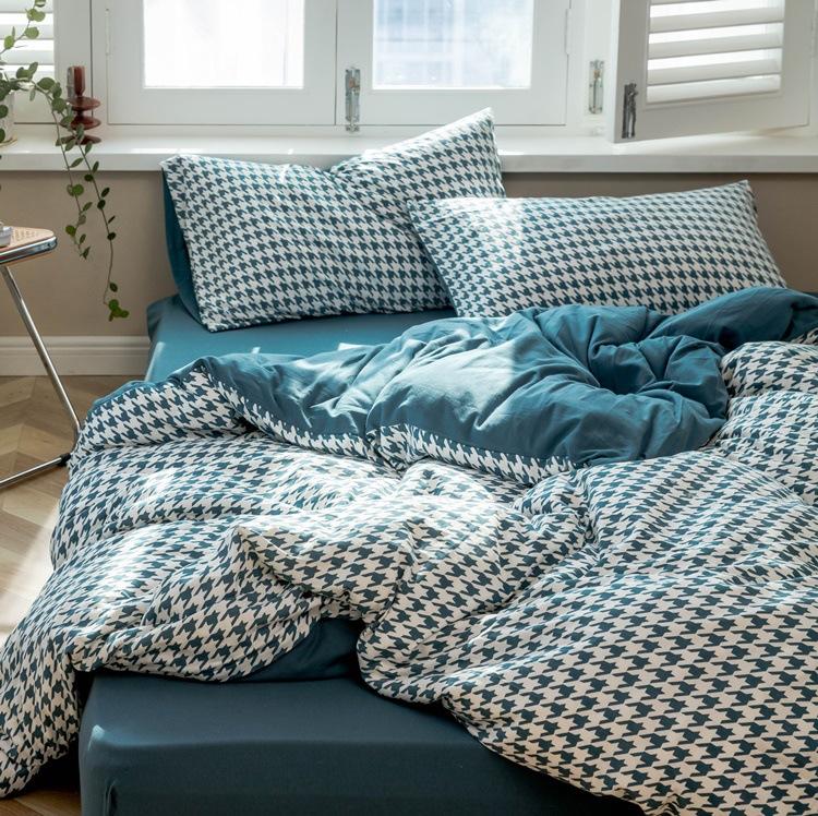 Classic Houndstooth Bedding Quilt Cover Set