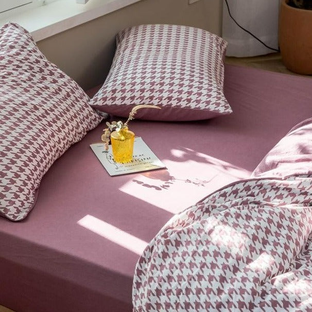 Classic Houndstooth Bedding Quilt Cover Set