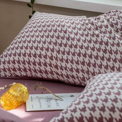 Classic Houndstooth Bedding Quilt Cover Set