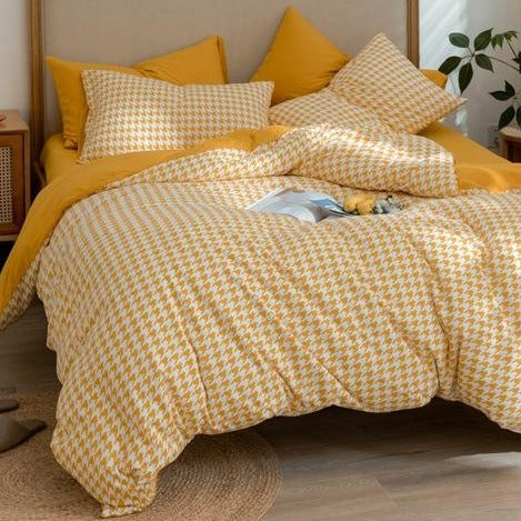 Classic Houndstooth Bedding Quilt Cover Set