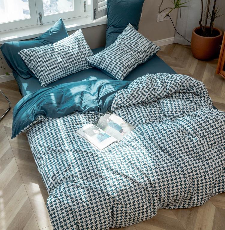 Classic Houndstooth Bedding Quilt Cover Set