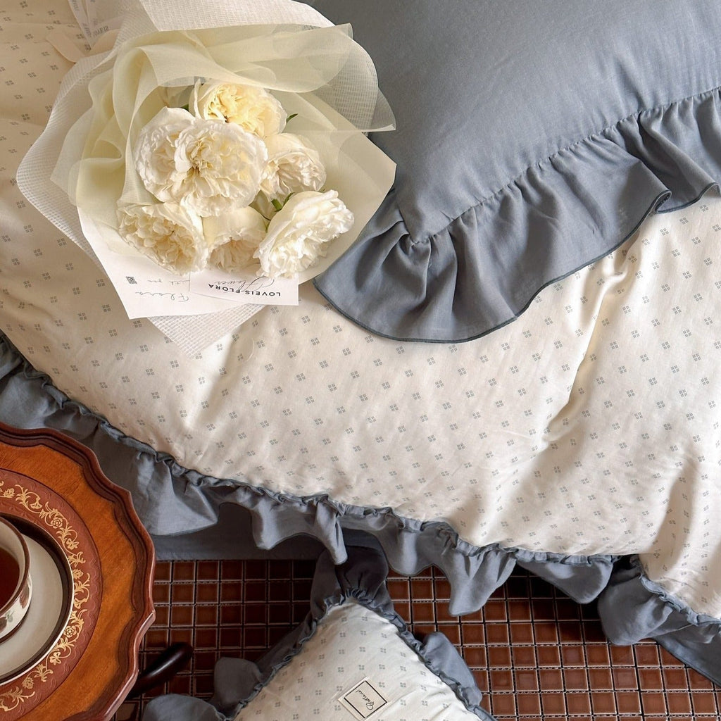 Coffee Snow Ruffle Bedding Set