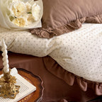 Coffee Snow Ruffle Bedding Set