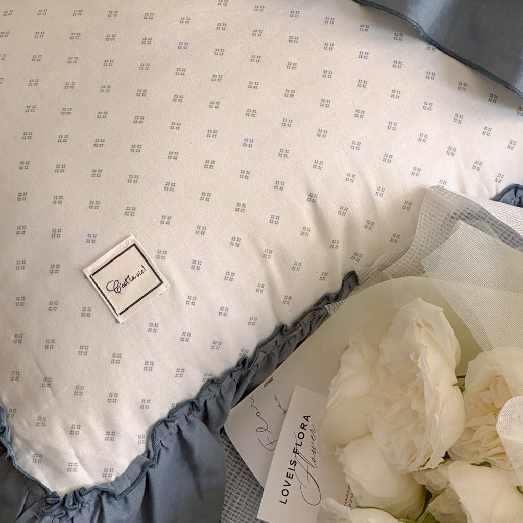 Coffee Snow Ruffle Bedding Set