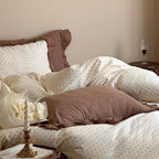 Coffee Snow Ruffle Bedding Set