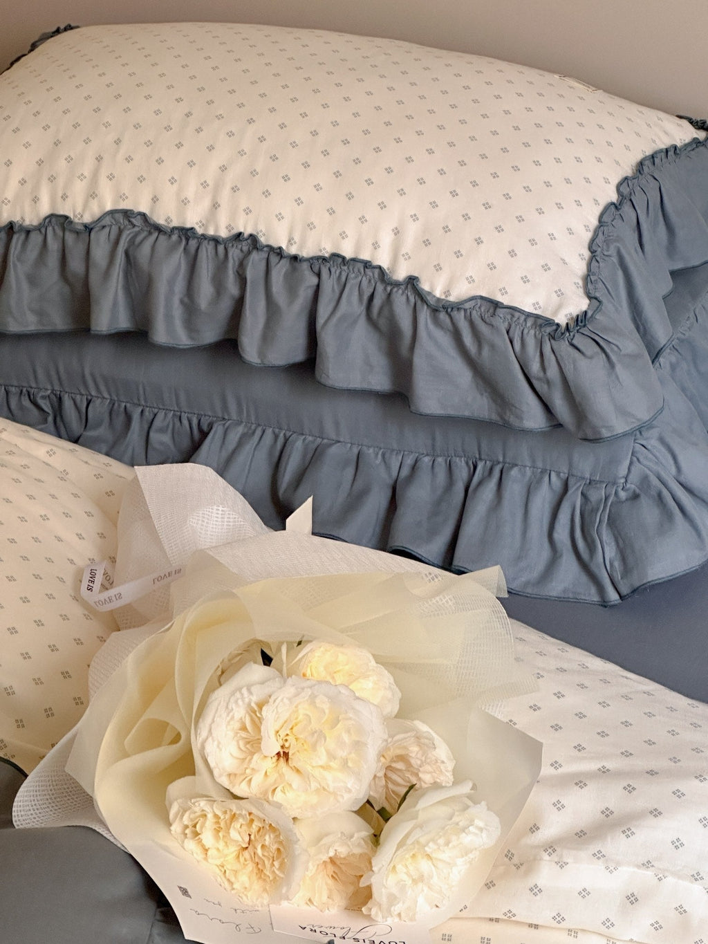 Coffee Snow Ruffle Bedding Set