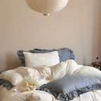 Coffee Snow Ruffle Bedding Set