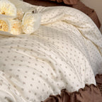 Coffee Snow Ruffle Bedding Set