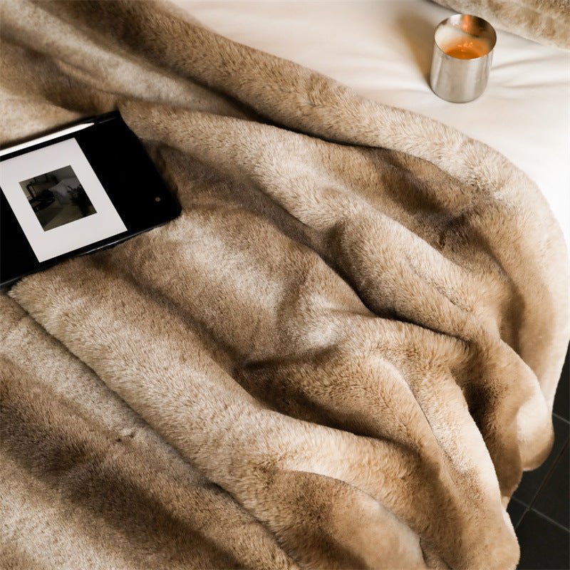 Coffee Stripe Blanket & Cushion