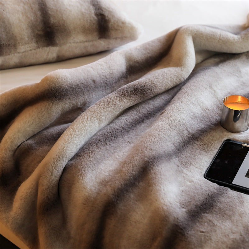 Coffee Stripe Blanket & Cushion