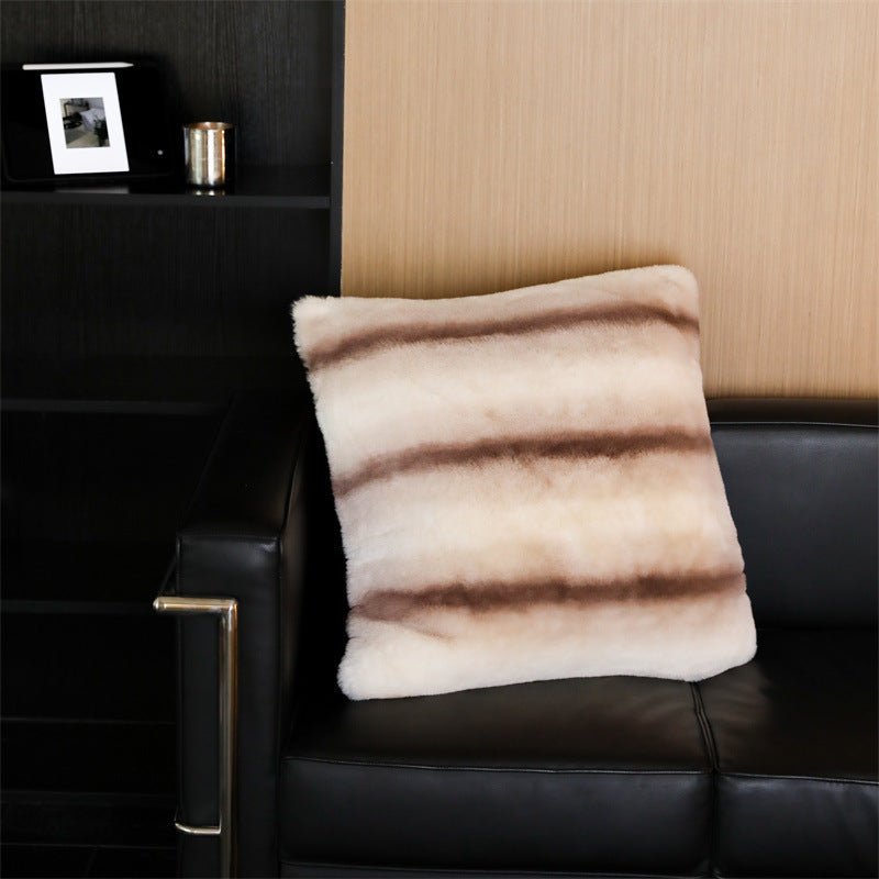 Coffee Stripe Blanket & Cushion