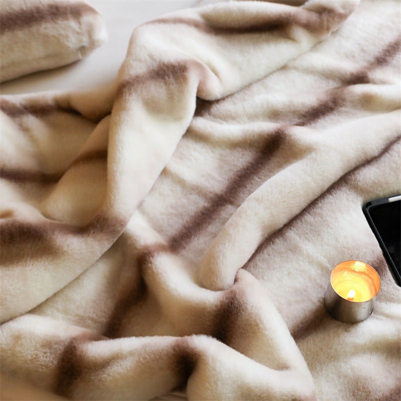 Coffee Stripe Blanket & Cushion