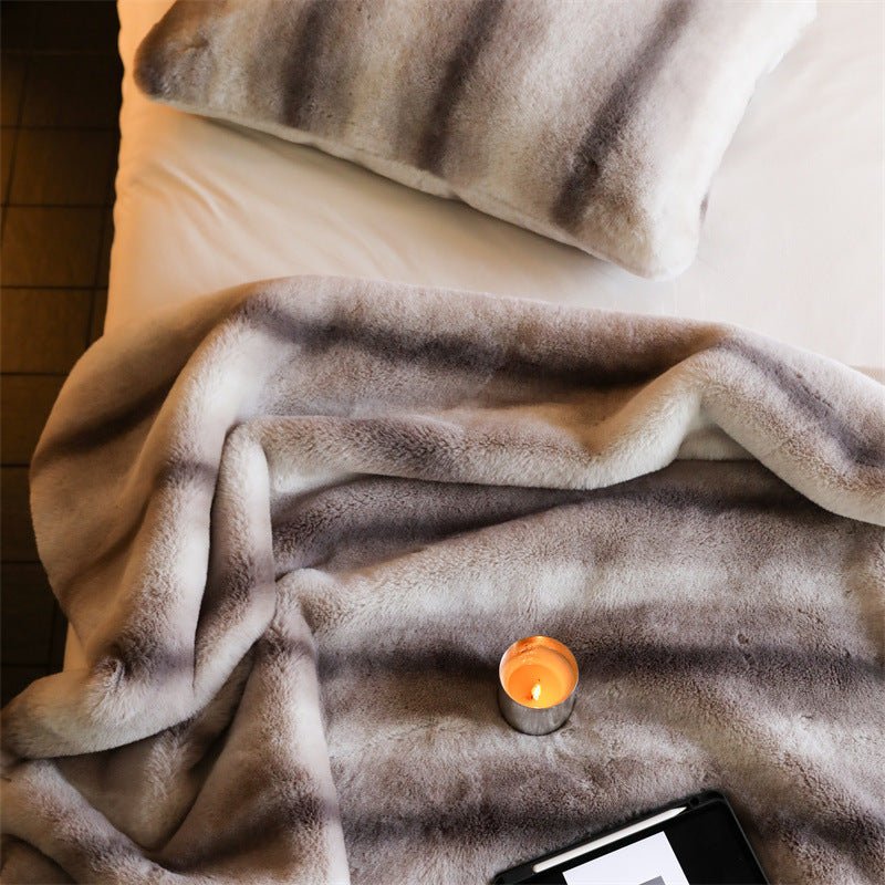 Coffee Stripe Blanket & Cushion