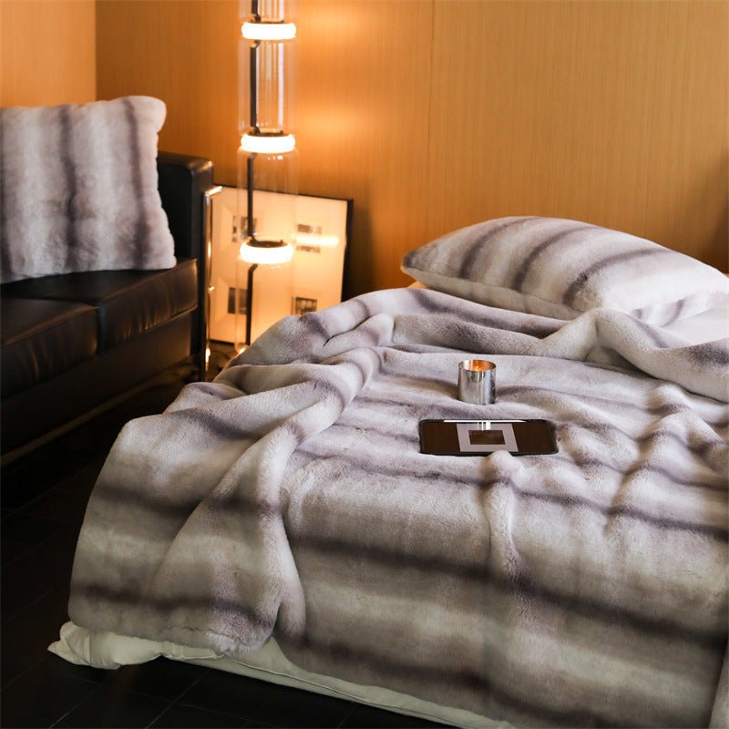 Coffee Stripe Blanket & Cushion