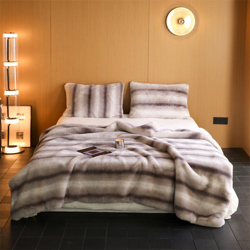 Coffee Stripe Blanket & Cushion