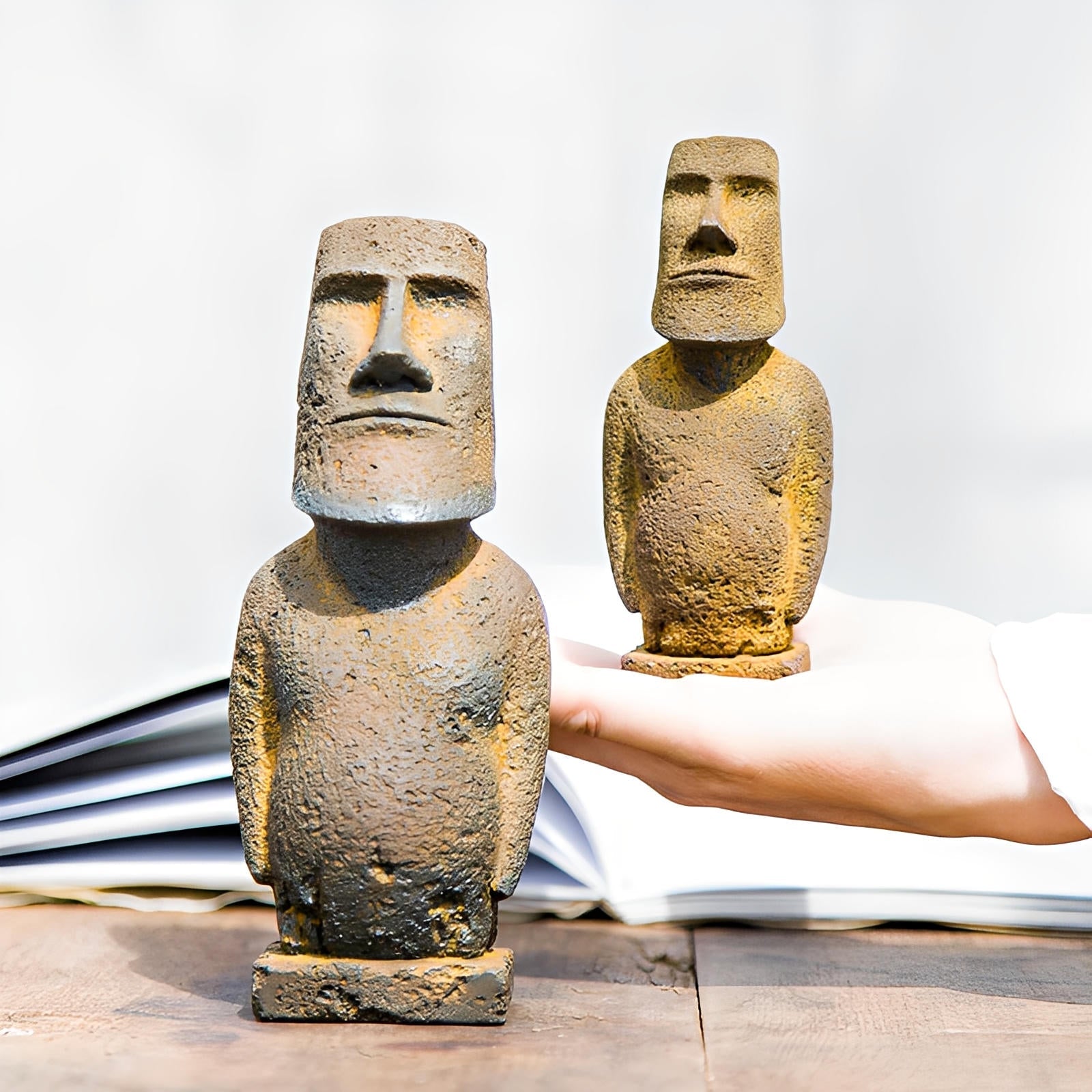 Moai Tiki Stone Figurines