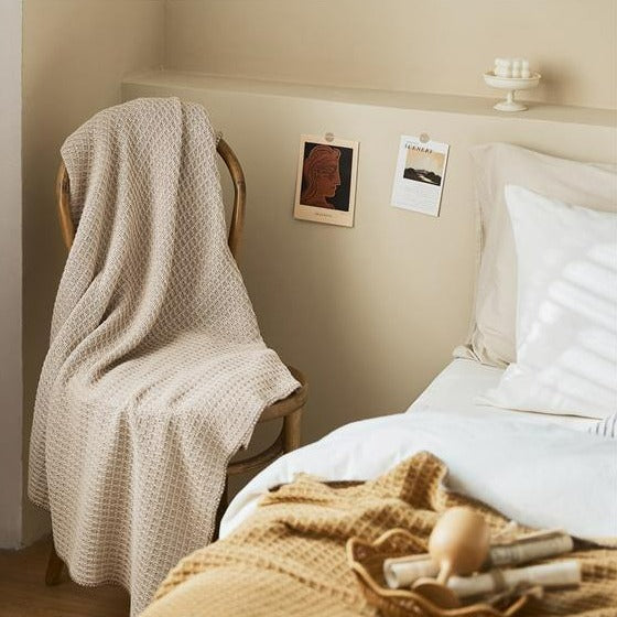 Cream Waffle Throw