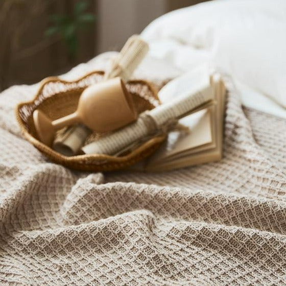 Cream Waffle Throw