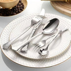 Aurora Silver Hammered Stainless Steel Cutlery Set