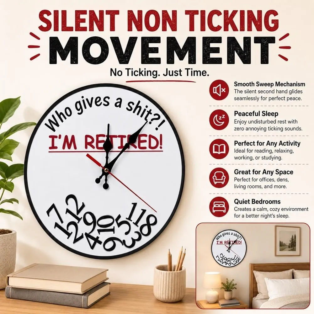 🔥Hot Sale 49% OFF🔥Retirement Humorous Quote Wall Clock