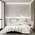 Esana White Embroidered Egyptian Cotton Satin Bedding Set