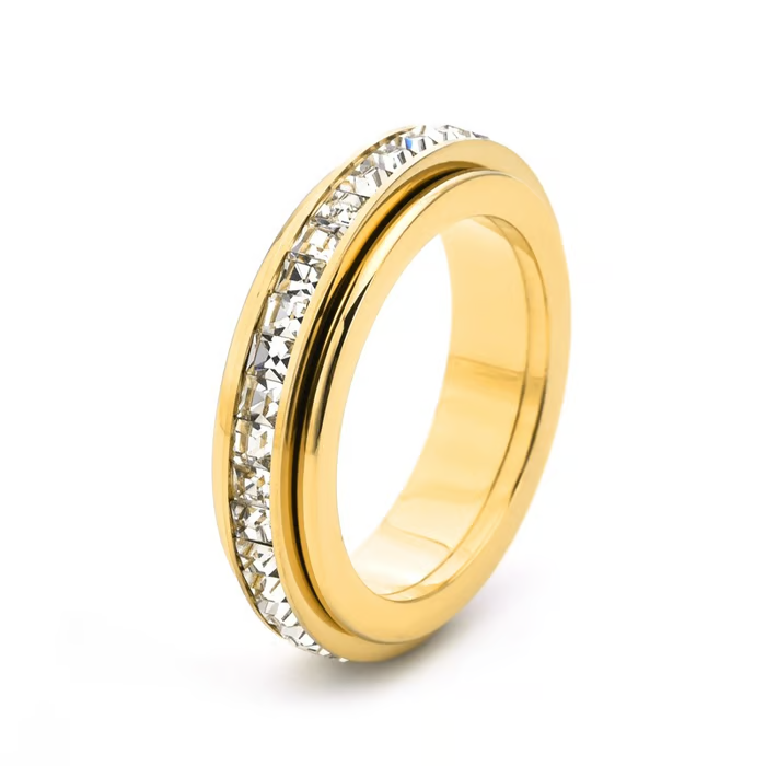 🎁Sparkling Spinning Ring, Relieves Anxiety, Symbolizes Vows & Luck, Waterproof & Fade-Resistant