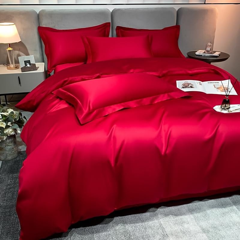 Neo Red Silky Egyptian Cotton Bedding Set