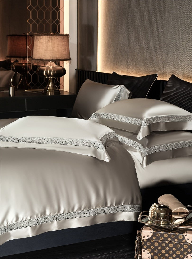 Willa Ash Modern Egyptian Cotton Satin Bedding Set