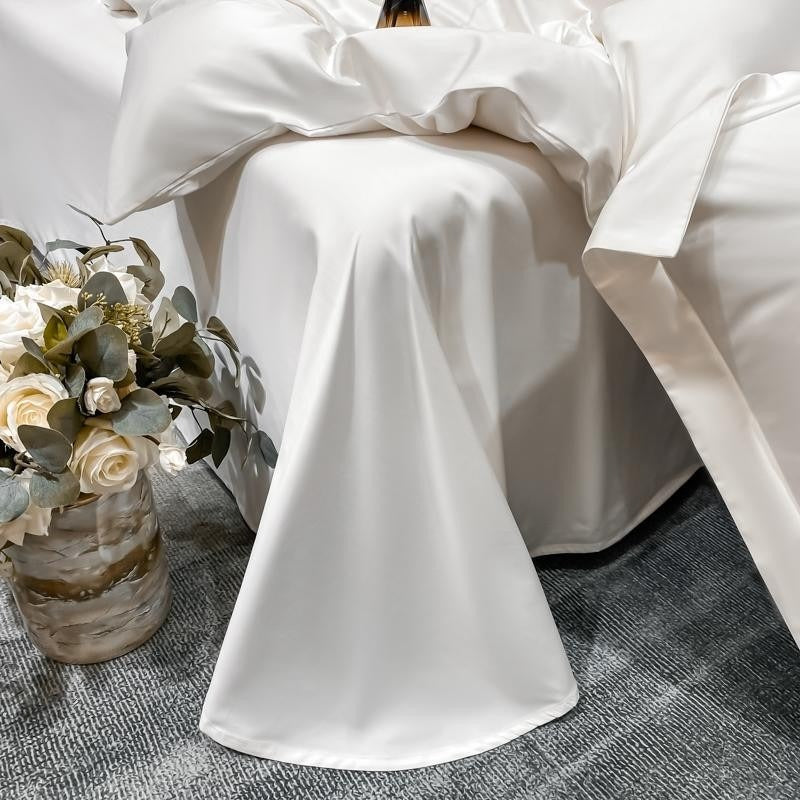 Neo White Silky Egyptian Cotton Bedding Set