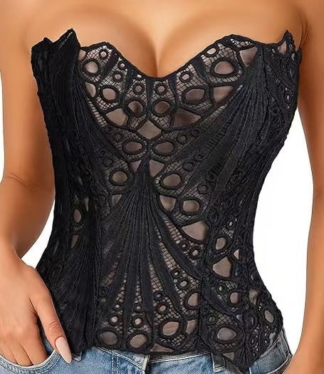 🌟 Women's Embroidered Tummy Control Corset
