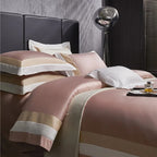 Luxor Pink Stripe Border Egyptian Cotton Bedding Set