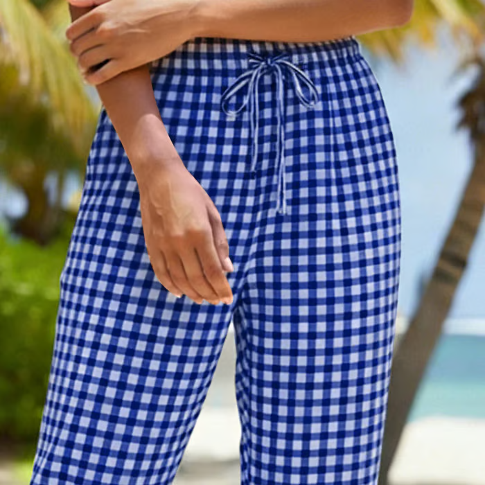 Women's Summer Plaid Capri Pants