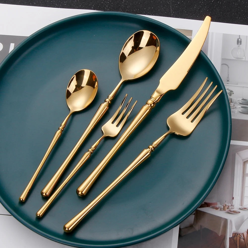 Rome Gold Luxury Stainless Steel Cutlery Set