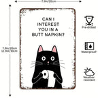 Vintage Black & White Cat Wall Art