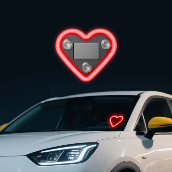 🔥🔥 Solar Powered Wireless LED Heart Shape C-Pillar Neon Light