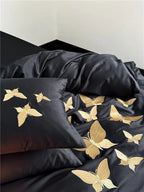 Papillon Butterfly Embroidered Egyptian Cotton Bedding Set