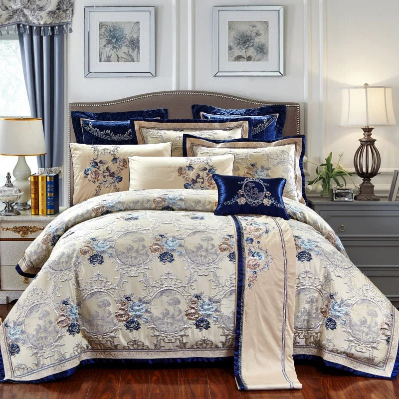 Gazaneya Oriental Jacquard Embroidered Luxury Bedding Set