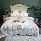 Destiny Blossom Floral Embroidered Egyptian Cotton Bedding Set