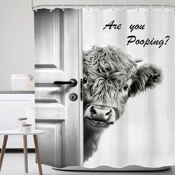"Are You Pooping?" Donkey Shower Curtain