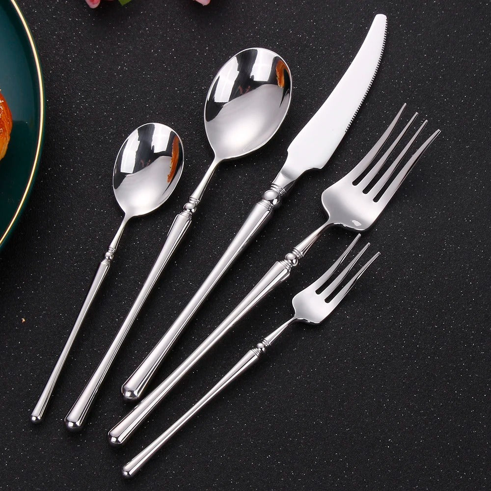 Rome Silver Luxury Stainless Steel Cutlery Set