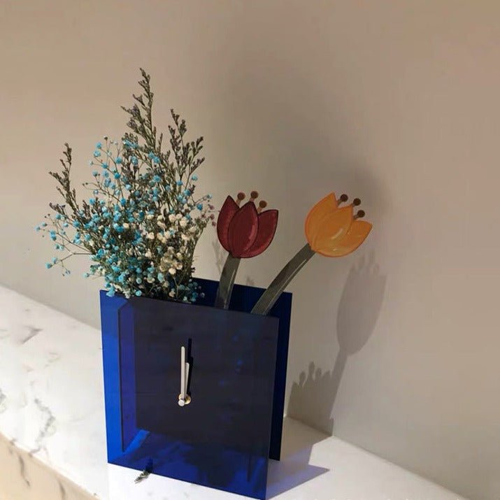 Deep Blue Clock Vase