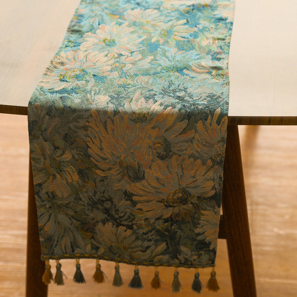Blue Gerbera Table Runner