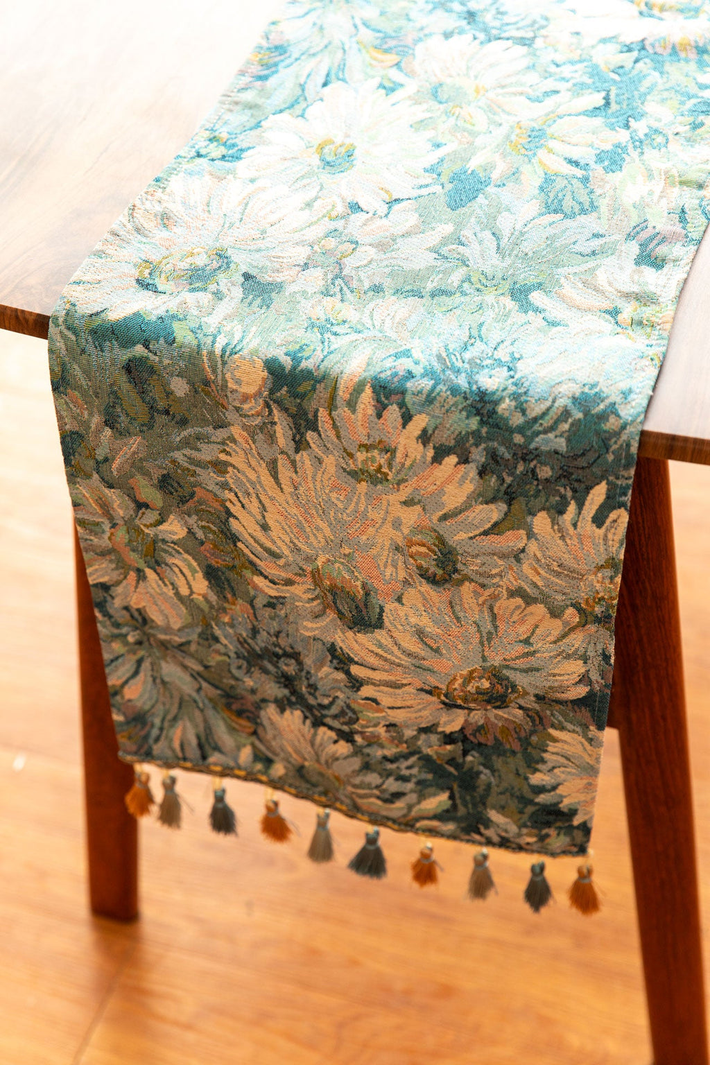 Blue Gerbera Table Runner