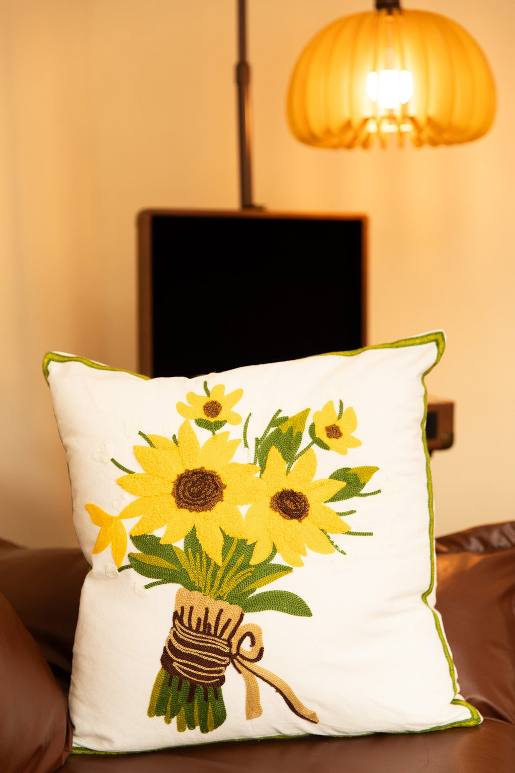 Bright Garden Embroidery Cushion