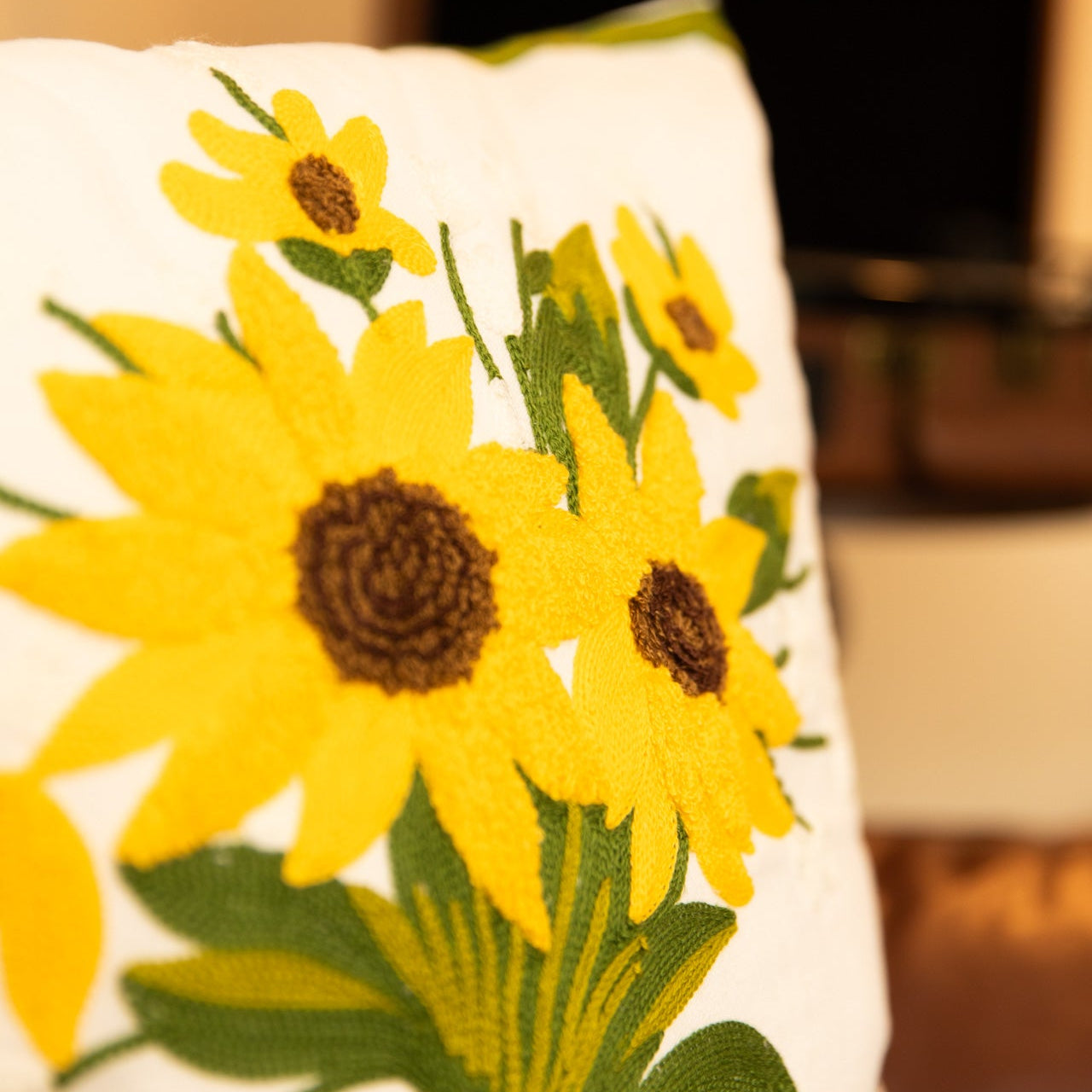 Bright Garden Embroidery Cushion